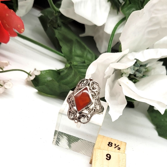 🌹Red agate ring - Picture 3 of 3